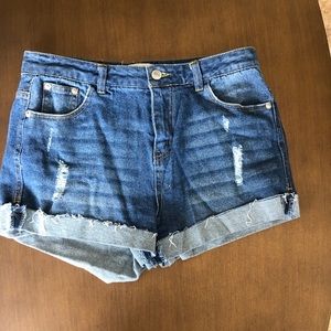 Mid rise jean shorts